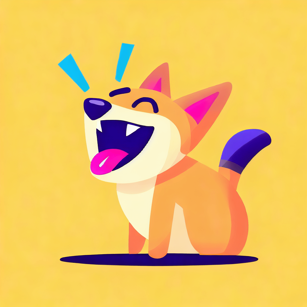 Volpe felice che emette suoni simili a risate mentre gioca.